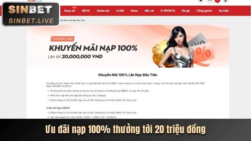 Thưởng nạp lần đầu Casino W88